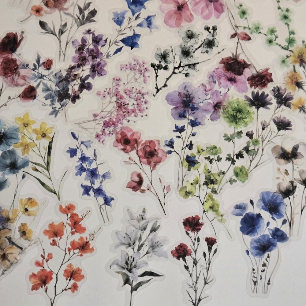 🍒🍒 Floral Transparent Stickers